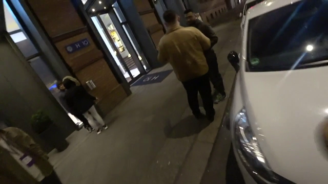 Drunk Greek tries to fight Knut.