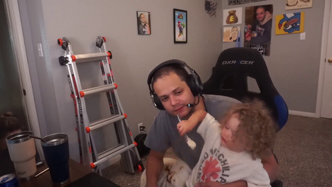 daughter feeds disabled father on stream #wholesome