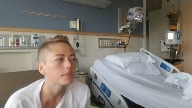 AlecLudford's girlfriend, SkeeterMagavin, talks about waking up from the anesthesia and talking about her dog Bella after being put under to install a Hickman line for her chemo