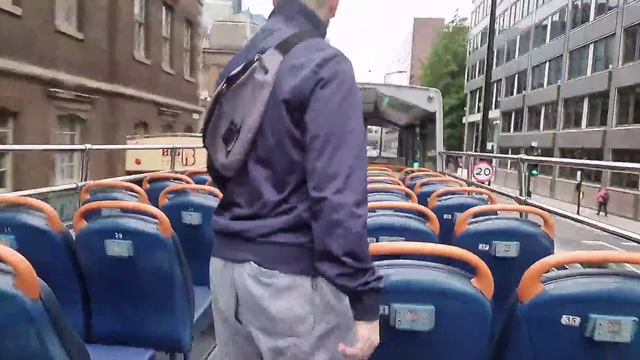 Sliker waves at a bus from his bus
