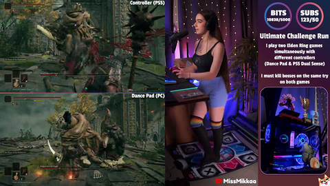 Streamer beats Margit two times simultaneously with a dance pad as a controller