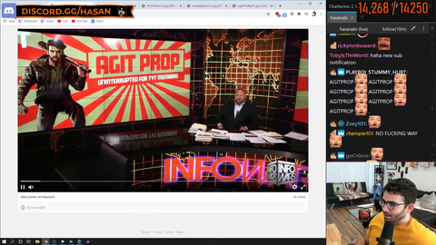 Hasan Pecker appears on Alex Jones