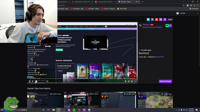 xQcOW - xqc on destiny NFT sponsor