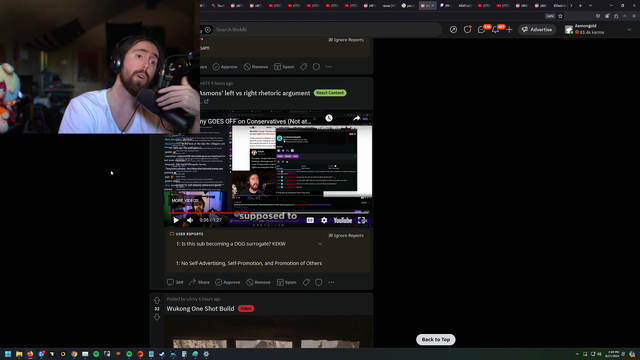 Asmon says that watching Destiny talk about J6 has slightly changed his opinion about it