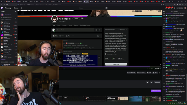 asmongold providing more context of his clip on Palestinians