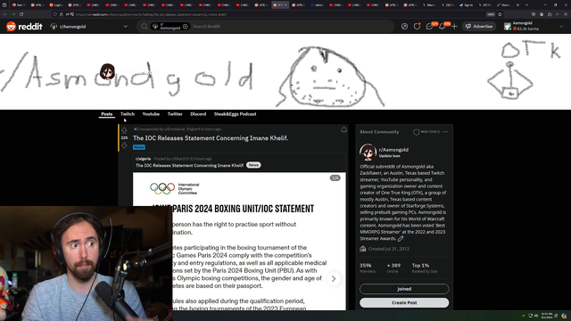 Asmon addresses the Michael Phelps comparison in regards to Imane Khelif