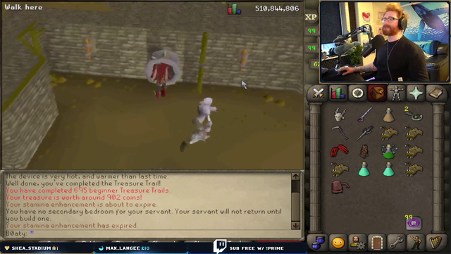 B0aty is forced to hop worlds due to griefers