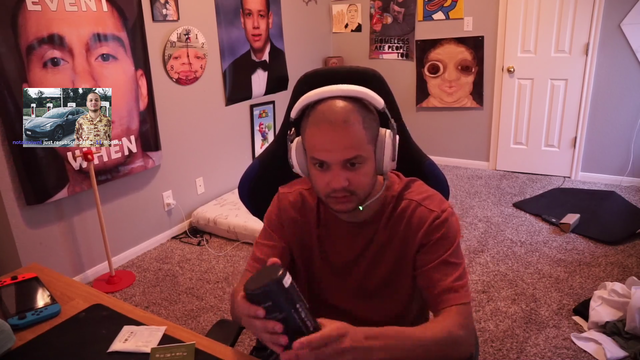 During his Dr. Phil Cosplay, Erobb221 can't open his drink