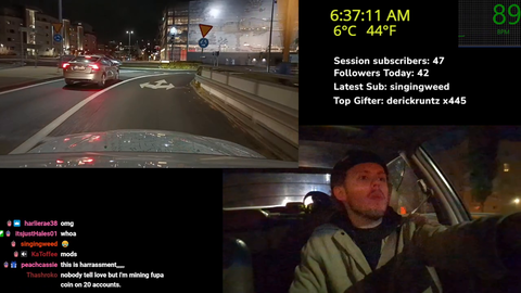 Streamer Yungfika almost gets into a car accident during stream