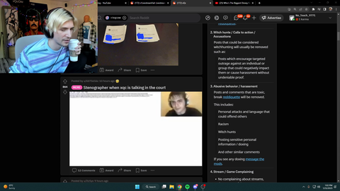 XQC implies his stenographer is having a hard time during his court proceedings Aware