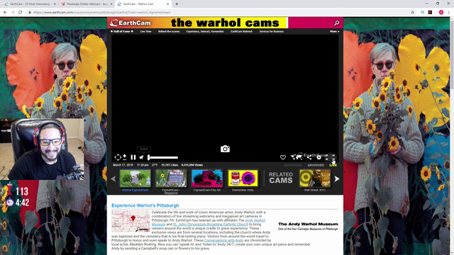 James sends his viewers to Andy Warhol's grave