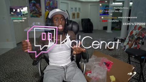 Twitch sends Kai Cenat an LED light logo