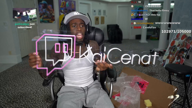 Twitch sends Kai Cenat an LED light logo