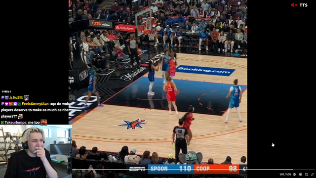 xQc on WNBA "The WNBA players should be paid exactly the amount of skill they have in comparison to the NBA male players and if you cant shoot you should get paid nothing"