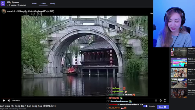 Fanfan watches her old movie role