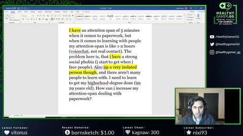 Dr. K tries to get Twitch chat to analyze a question