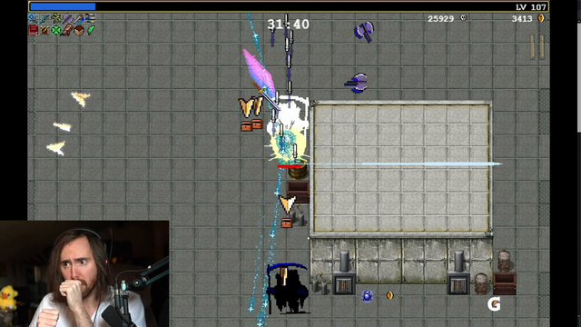 Asmongold finally kills the reaper in Vampire Survivors