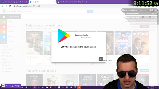 Scammer advising kitboga to politely not redeem the cards
