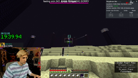 xQc beats Forsen's Minecraft speedrun record (20:05)
