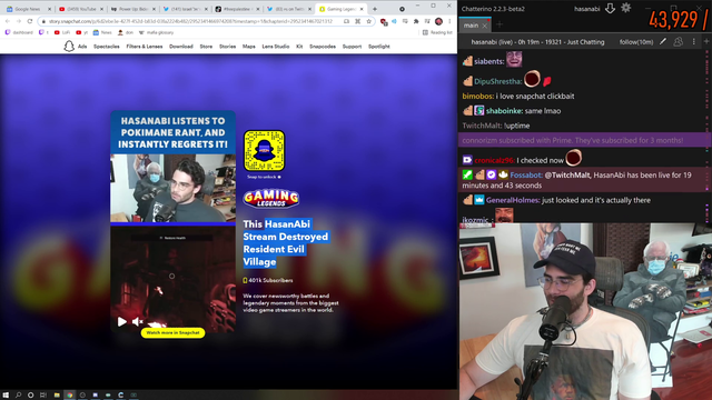Hasan watches accurate news report about him and his boss pokimane