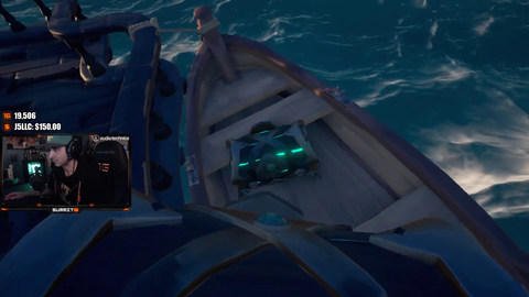Summits robs a crew of all their Athena chests and gets away in a rowboat