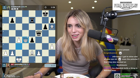 Anna carefully makes her next move