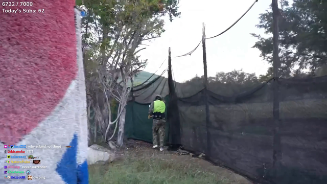 Emiru got hit in the neck in a Paintball Match