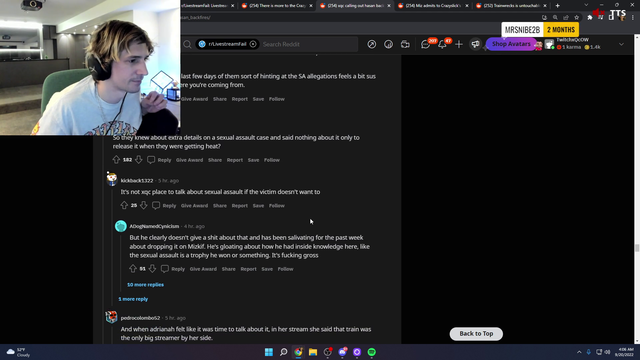 XQC says he used the sa allegations to use for a rainy day