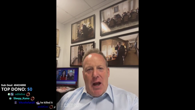 Former White House Press Secretary Sean Spicer wishes ConnorEatsPants a happy Fortnite Friday