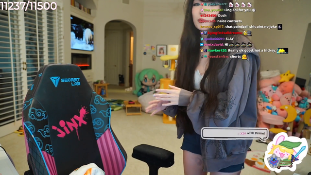 Emiru reveals the bruises she got from the Paintball Event