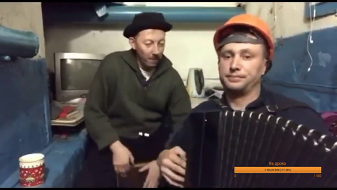 Talented russian guys singing and playing accordeon