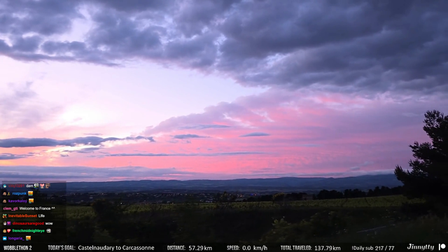 Purple sunset over Carcassonne