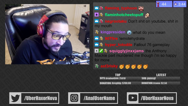 Nova laughs and spits coke