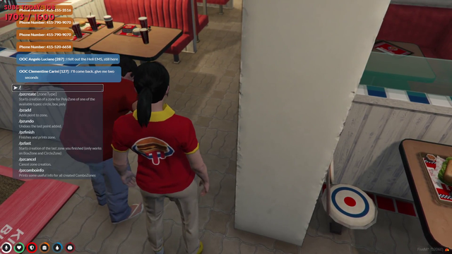 Burger Shot's Weeb Night Shift team doing Naruto Run inside the store