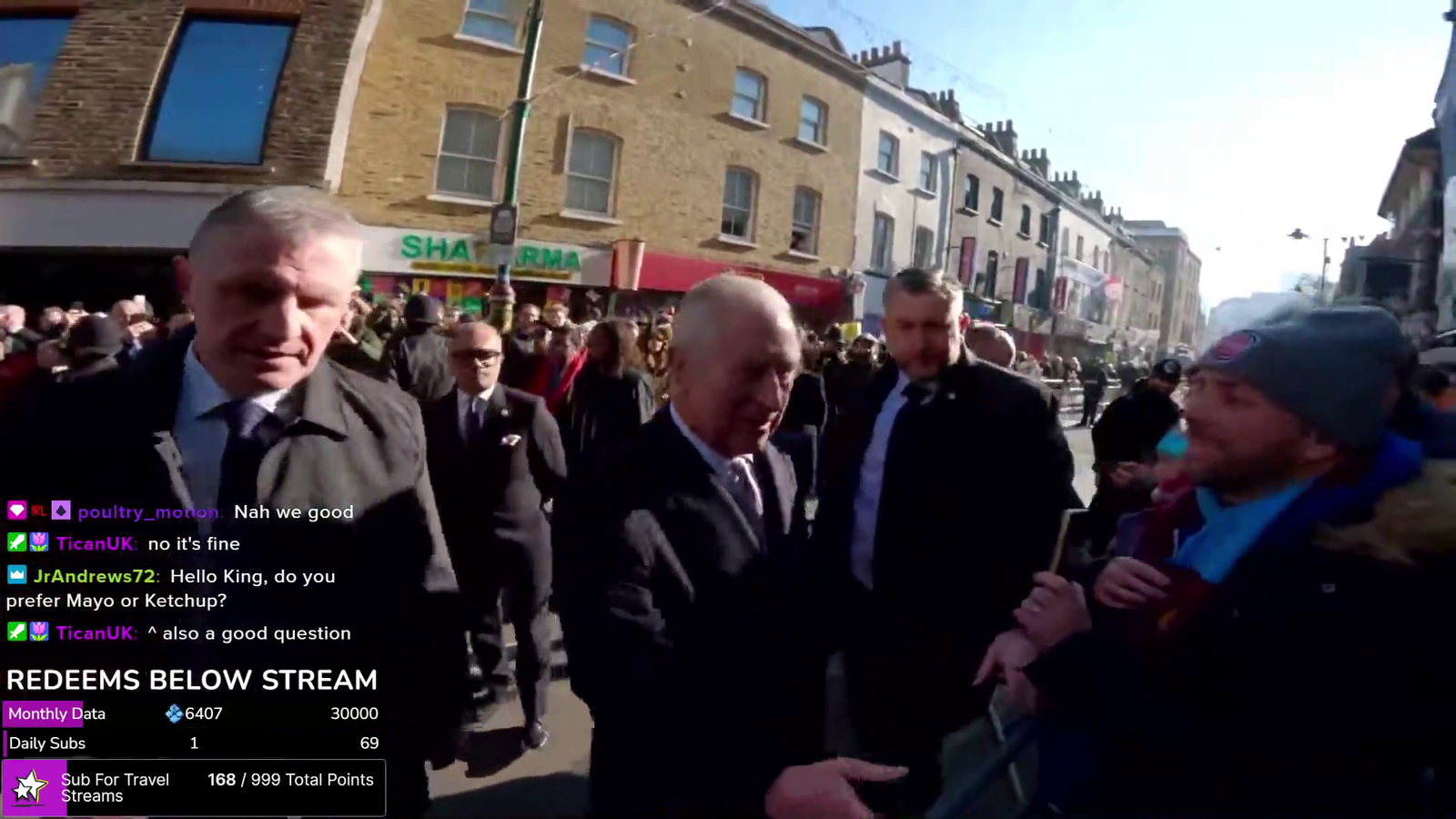 London IRL streamer meets The King of England