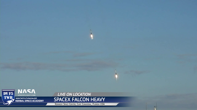 Successful simultaneous landings of two SpaceX boosters (Arabsat-6A mission)