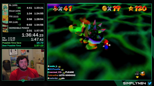  Simply gets 1:37:19 SM64 120 Star PB