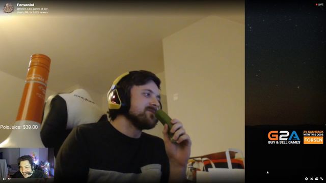 Greek reacts to Forsen eating a cucumber