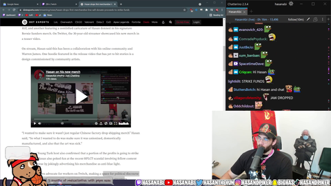 Hasan raised $126,000 for Strike Funds from his merch drop in 1 day