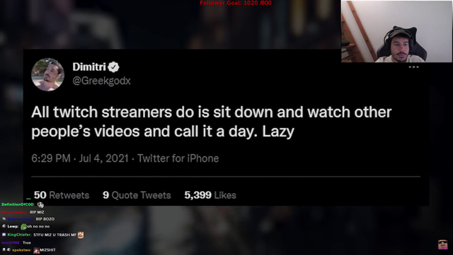 Pokimane muted Greek before he unfollowed her on Twitter