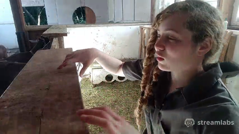 KKona girl with jumping zoomer goat
