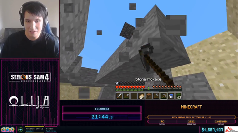 Minecraft speedrunner (Illumina) makes a nether portal