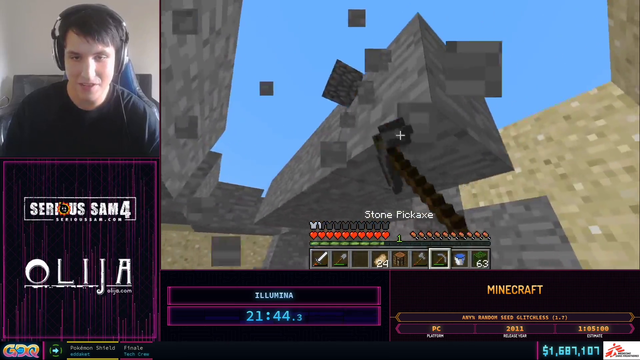 Minecraft speedrunner (Illumina) makes a nether portal