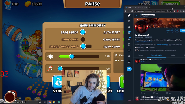 DrDisrespect gambles away 250,000 points watching xQc