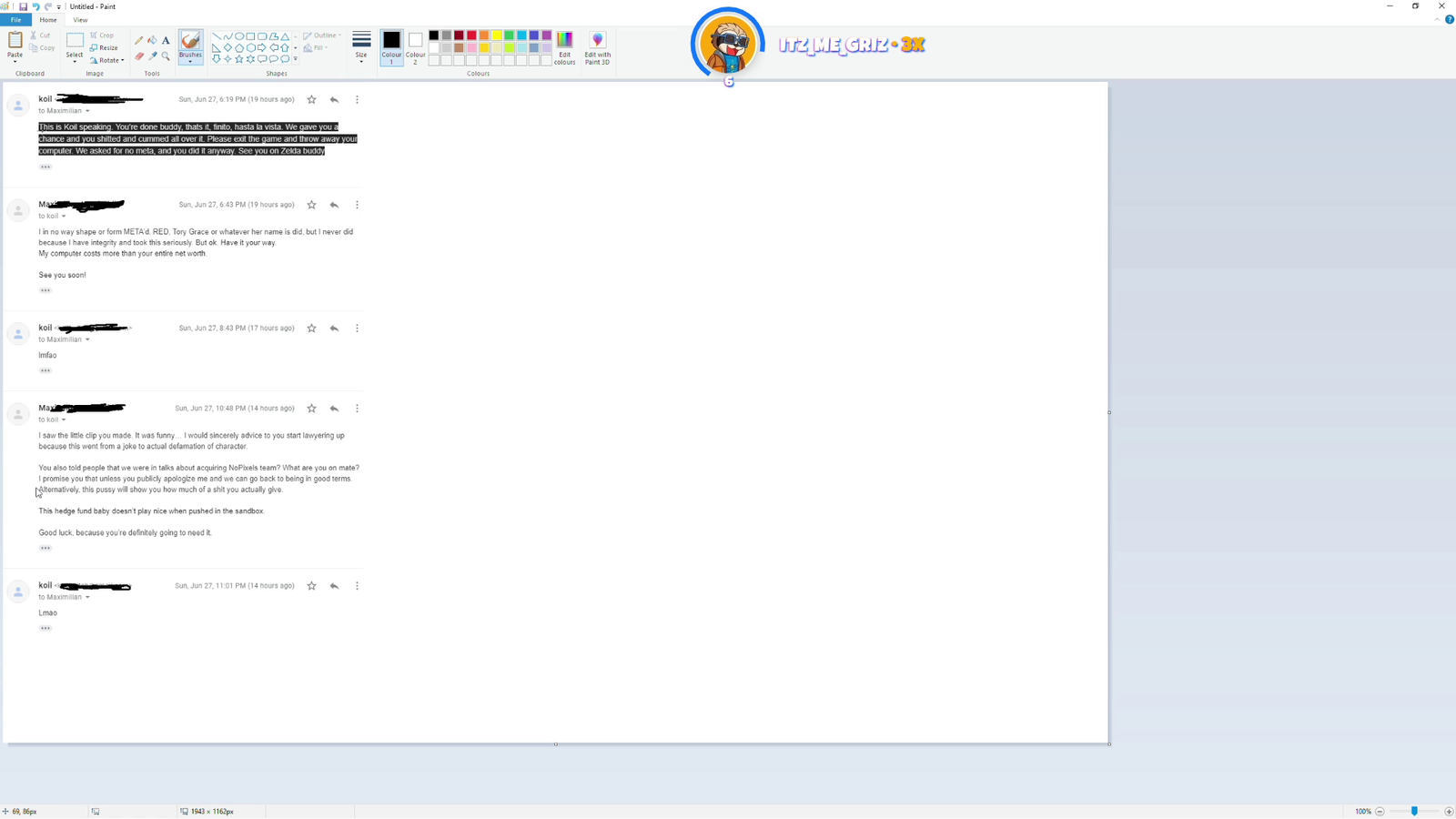Koil gets another email