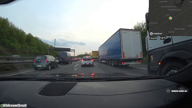 Knut stream sniped in traffic on the Autobahn