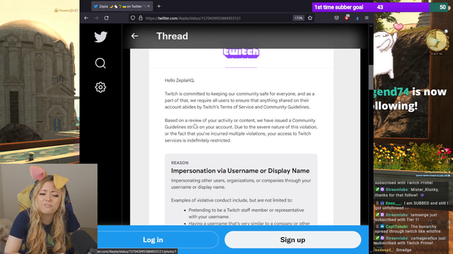 Zepla banned for impersonating herself