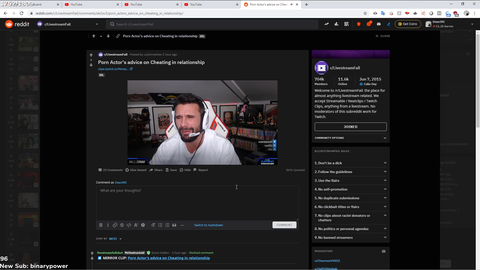 Streamer on Pornstars that stream on Twitch