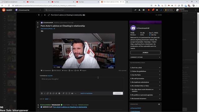 Streamer on Pornstars that stream on Twitch
