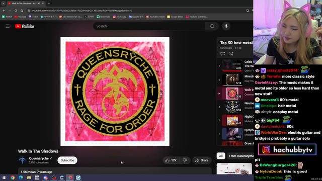 Hachu listens to a metal song